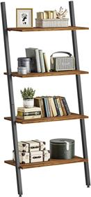 img 4 attached to 📚 CubiCubi 4-Tier Ladder Shelf, Leaning Bookshelf, Storage Rack, Plant Flower Stand, Multipurpose Organizer, Industrial Metal Frame Furniture, Fir Wood Shelves