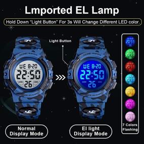 img 1 attached to Multi-Functional Digital LED Sport Watch for Boys and Girls - 50M Waterproof Electronic Analog Quartz Wristwatch - Perfect Gift