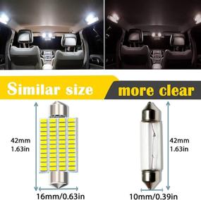 img 3 attached to Super Bright 4PCS 578 211-2 212-2 Festoon LED Car Bulbs – 6000K White, 48-EX 3014 Chipsets for Interior Map Dome Door Lights