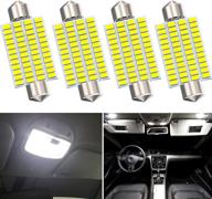 super bright 4pcs 578 211-2 212-2 festoon led car bulbs – 6000k white, 48-ex 3014 chipsets for interior map dome door lights logo