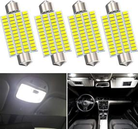 img 4 attached to Super Bright 4PCS 578 211-2 212-2 Festoon LED Car Bulbs – 6000K White, 48-EX 3014 Chipsets for Interior Map Dome Door Lights