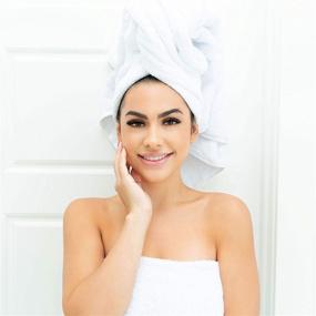 img 4 attached to Premium SALBAKOS Organic Turkish Cotton Hotel Bath Towel 🛀 Pack - 700 GSM, 27x54 Inch, Set of 4, White