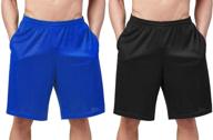 🏀 devops men's 2-pack performance mesh shorts with pockets for athletic workouts, basketball, and running logo