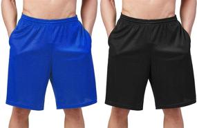 img 4 attached to 🏀 DEVOPS Men's 2-Pack Performance Mesh Shorts with Pockets for Athletic Workouts, Basketball, and Running