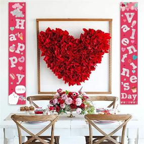 img 2 attached to ❤️ Enhance Romance with 90shine 2 PCS Valentines Day Decorations Banners: Love Heart Streamers for Wall Decor, Door & Porch Signs - Perfect Party Supplies!