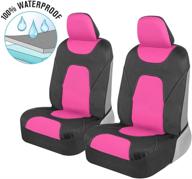 🚗 motor trend aquashield pink car seat covers – two-tone waterproof neoprene protectors for front seats, universal fit accessories (auto truck van suv) logo