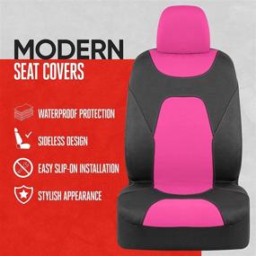 img 3 attached to 🚗 Motor Trend AquaShield Pink Car Seat Covers – Two-Tone Waterproof Neoprene Protectors for Front Seats, Universal Fit Accessories (Auto Truck Van SUV)