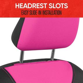 img 1 attached to 🚗 Motor Trend AquaShield Pink Car Seat Covers – Two-Tone Waterproof Neoprene Protectors for Front Seats, Universal Fit Accessories (Auto Truck Van SUV)