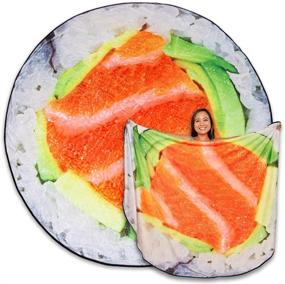 img 4 attached to 🍣 TILTECH Sushi Blanket - Jumbo 6-Foot Fun Food Blanket for Adults - Cozy & Warm Flannel, Hilarious Sushi Presents & Décor for Bed, Crib, Couch & Home, Authentic & Oversized for Adults, Kids, Babies