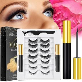 img 3 attached to Rossy Magnetic Eyelash and Eyeliner Kit - 7 Pairs of 3D and 5D Magnetic Eyelashes with 2 Special Magnetic Eyeliners, 1 Tweezer - Effortless Application for a Natural Look