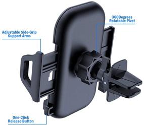 img 2 attached to 📱 Efficient Air Vent Car Phone Mount: Convenient Cell Phone Holder for Vehicle Jeep Truck - Compatible with iPhone XR XS MAX 8 7 6 5, Galaxy Note S10 S9 S8 S7 S6, Pixel 3 2 - Black
