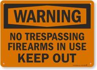 warning trespassing firearms smartsign aluminum logo