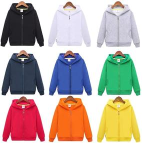 img 2 attached to Stylish Unisex Zip Up Sweatshirt: CesAnnees Classic Boys' Clothing for Active Kids