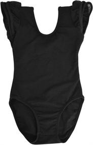 img 4 attached to 👗 Dancina Girls' Short Sleeve Flutter Leotard