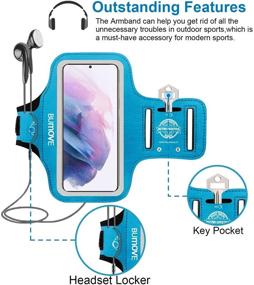 img 3 attached to 🏋️ BUMOVE Galaxy S21/S20/S10/S9 Armband: Secure Phone Holder for Gym, Running, and Sports Activities (Blue)