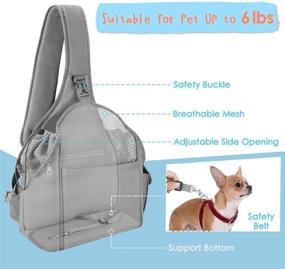 img 3 attached to SlowTon Pet Dog Sling Carrier - Comfortable & Hand-Free Travel Bag for Small Dogs and Cats: Adjustable Strap, Padded Shoulder, Storage Pockets, Safety Belt, Washable