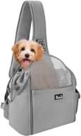 slowton pet dog sling carrier - comfortable & hand-free travel bag for small dogs and cats: adjustable strap, padded shoulder, storage pockets, safety belt, washable logo