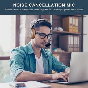 img 2 attached to 🎧 USB Headset for Microsoft Teams and Zoom Meetings with Noise Cancelling Microphone, Mute Button, and Convenient Volume Control - Ideal for Video Conference Calls on PC or Laptop