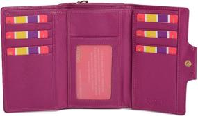 img 2 attached to 💖 SADDLER Women's Fuchsia Leather Trifold Wallet with Multiple Credit Card Slots and Coin Purse Clutch