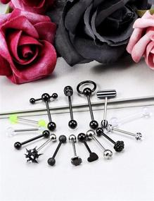 img 2 attached to 👅 Bold and Stylish: Prjndjw 14G Surgical Steel Tongue Rings with Slave Ring and Unique Designs for Women and Men - Ideal for Teasing and Fashionable Piercing Jewelry