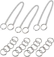 🔗 3-piece self made sign hanging kit: including matching iron chain and 20 iron chain rings - silver hardware accessory set logo