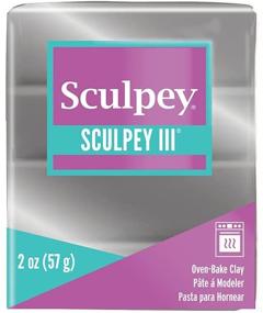img 4 attached to Sculpey III Silver Polymer Oven-Bake Clay: Non Toxic, 2 oz. Bar, Ideal for Modeling, Sculpting, Holiday DIY, Mixed Media, School Projects, Kids & Beginners