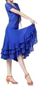 img 3 attached to CISMARK Chic Flamenco Dress & Dance Skirt Collection for Women - Perfect for Elegant Ballroom Dancing