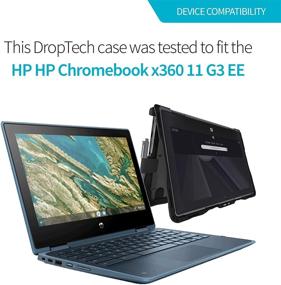 img 3 attached to Чехол GumDrop DropTech для HP Chromebook x360 11 G3 EE | Устройство для студентов, учителей и детей | Черный, прочный, поглощающий удары, крайняя защита от падений