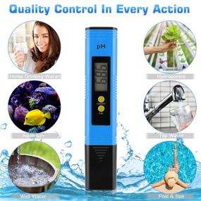img 1 attached to High Accuracy Pocket Size Digital PH Tester Pen for Water Hydroponics - 0.01 PH Measurement Range Ideal for Household Drinking, Pools, and Aquariums (Blue)