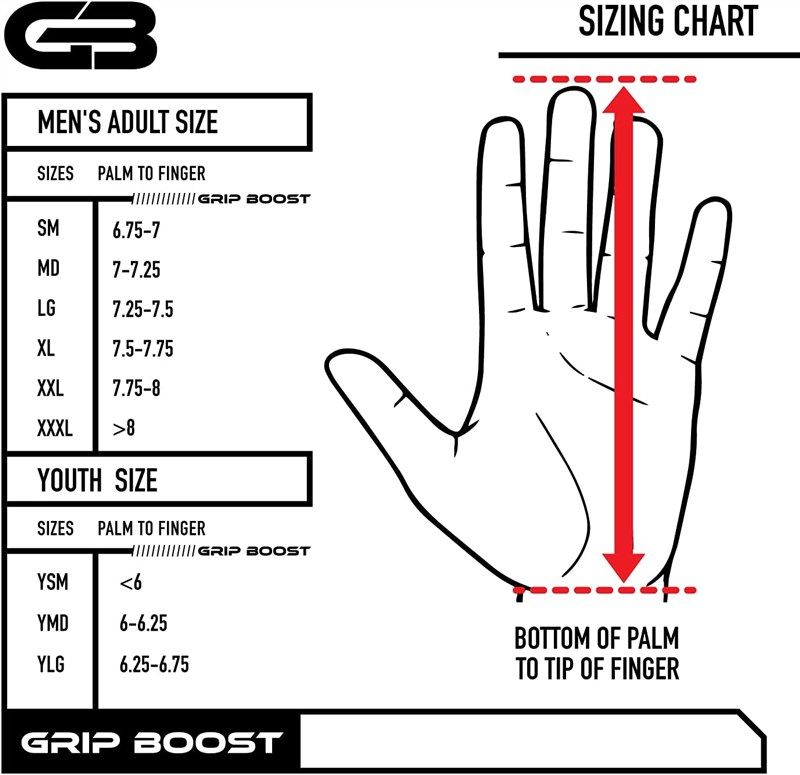 Grip boost hot sale size chart