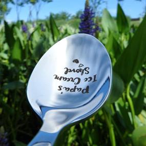 img 2 attached to 🍨 Papa Gifts Engraved Stainless Steel Ice Cream Spoon - Perfect Birthday and Christmas Gift for Him