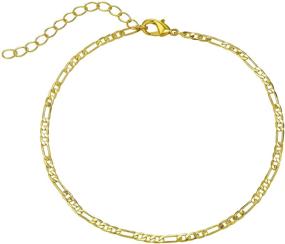 img 4 attached to 🐍 Dainty Layered Ankle Bracelets for Women: CAROVO 14K Gold Plated Delicate Snake Anklet with Fishbone Leaves Herringbone Design - Simple, Cute, and Stylish Jewelry Gifts for Women and Girls