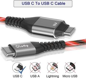 img 3 attached to 🔴 6ft USB C to USB C Fast Charging Cable 60W 3A - Oliomp LED Type C Charger for Samsung Galaxy 7/S10/Note20/MacBook Pro/Air/iPad Pro/iPad Mini 2021/LG/Pixel (Red)