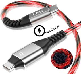 img 4 attached to 🔴 6ft USB C to USB C Fast Charging Cable 60W 3A - Oliomp LED Type C Charger for Samsung Galaxy 7/S10/Note20/MacBook Pro/Air/iPad Pro/iPad Mini 2021/LG/Pixel (Red)