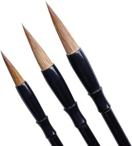 img 3 attached to 🖌️ Chinese Calligraphy Brush Set - I-MART Writing Brush, Japanese Sumi-e Drawing and Painting Brush Set, Maobi Pack (3 Sizes - Large, Medium, Small)