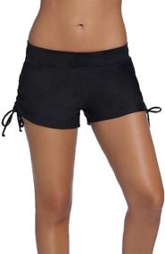 img 3 attached to Womens Hollow Shorts Tankini Swimwear Women's Clothing and Swimsuits & Cover Ups