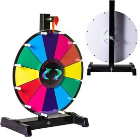 img 1 attached to 🎡 Hooomyai 12-inch Tabletop Spinning Prize Wheel with 12 Slots, Sturdy Plastic Base, Dry Erase Markers, Eraser, and 2 Pointers - Ideal for Fortune Spin Game at Parties, Pubs, Trade Shows, and Carnivals