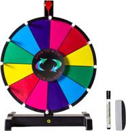 🎡 hooomyai 12-inch tabletop spinning prize wheel with 12 slots, sturdy plastic base, dry erase markers, eraser, and 2 pointers - ideal for fortune spin game at parties, pubs, trade shows, and carnivals логотип