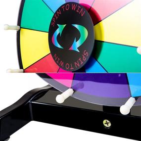 img 2 attached to 🎡 Hooomyai 12-inch Tabletop Spinning Prize Wheel with 12 Slots, Sturdy Plastic Base, Dry Erase Markers, Eraser, and 2 Pointers - Ideal for Fortune Spin Game at Parties, Pubs, Trade Shows, and Carnivals