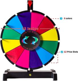 img 3 attached to 🎡 Hooomyai 12-inch Tabletop Spinning Prize Wheel with 12 Slots, Sturdy Plastic Base, Dry Erase Markers, Eraser, and 2 Pointers - Ideal for Fortune Spin Game at Parties, Pubs, Trade Shows, and Carnivals