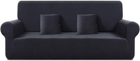 img 4 attached to 🛋️ TAOCOCO Couch Cover with 2 Pillowcases - Soft Stretch Sofa Slipcover for 3 Seater Couch - Polyester-Spandex Fabric Furniture Protector for Living Room (72"-92", Lead Gray)