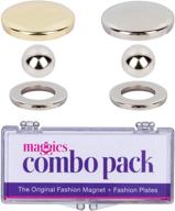 👚 maggies: magnetic clothing fasteners with gold & silver button covers – the ultimate no-sew fashion alternative for easy and secure fabric attachment (2 pack) logo