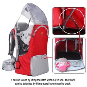 img 1 attached to 👶 Baby Backpack Carrier: Safe Toddler Hiking Backpack with Rain Cover, Sun Shade, and Large Storage Space