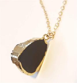 img 3 attached to Black Irregular Teardrop Pendant Necklace