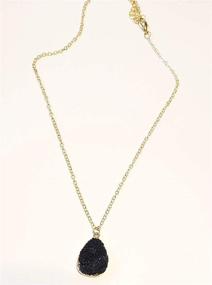 img 1 attached to Black Irregular Teardrop Pendant Necklace