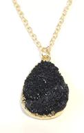 black irregular teardrop pendant necklace logo