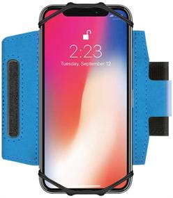 img 2 attached to 🏃 Rotatable Armband for Running, Workout - iPhone X 7/7 Plus 8/8Plus 6/6S Plus, Galaxy S8/S9 S7 Edge Note 8 Google Pixel - 180° Rotatable Cell Phone Holder - Ideal for Hiking, Biking, Walking - BIXOO (Blue)