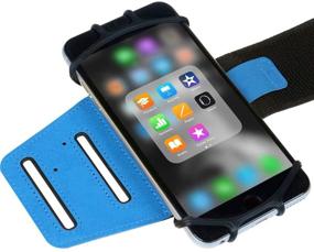 img 1 attached to 🏃 Rotatable Armband for Running, Workout - iPhone X 7/7 Plus 8/8Plus 6/6S Plus, Galaxy S8/S9 S7 Edge Note 8 Google Pixel - 180° Rotatable Cell Phone Holder - Ideal for Hiking, Biking, Walking - BIXOO (Blue)