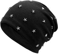 🎩 punk rock hiphop unisex beanie hat with stud rivets and stars логотип