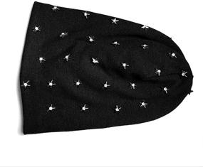 img 2 attached to 🎩 Punk Rock Hiphop Unisex Beanie Hat with Stud Rivets and Stars